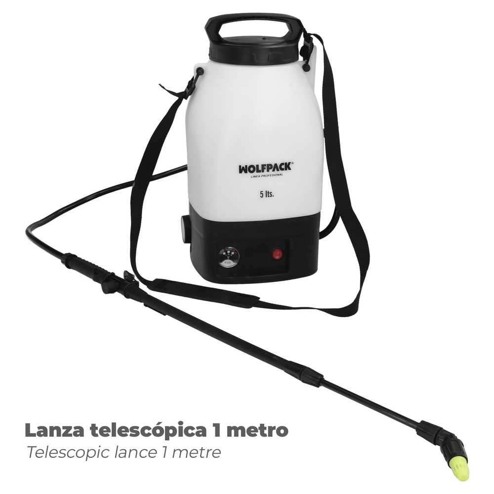 sulfatadora 5 litors bateria litio 12V lanza telescopica